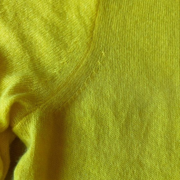 J Crew Cashmere Classic Fit Yellow Crewneck Sweater, Small - Picture 6 of 9
